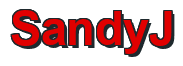 Rendering "SandyJ" using Arial Bold