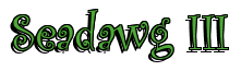 Rendering "Seadawg III" using Curlz