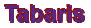 Rendering "Tabaris" using Arial Bold