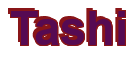 Rendering "Tashi" using Arial Bold