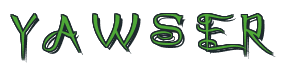 Rendering "Y A W S E R" using Charming