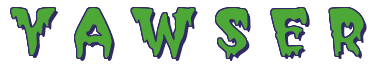 Rendering "Y A W S E R" using Creeper