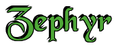 Rendering "Zephyr" using Black Chancery
