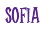 Rendering "sofia" using Cooper Latin