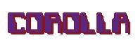 Rendering -COROLLA - using Computer Font