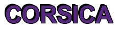 Rendering -CORSICA - using Arial Bold
