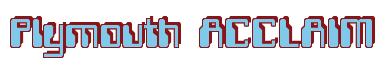 Rendering -Plymouth ACCLAIM - using Computer Font