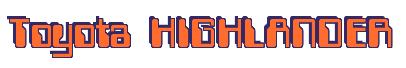 Rendering -Toyota HIGHLANDER - using Computer Font