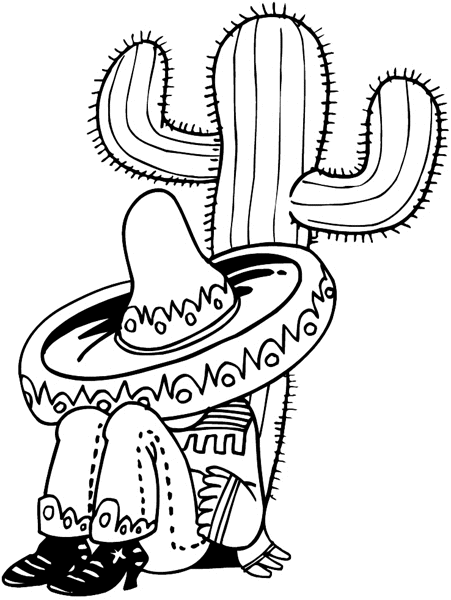 cactus and sombrero coloring pages - photo #33