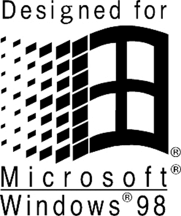DESIGNED FOR WIN 98-2 Graphic Logo Decal
