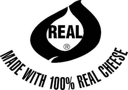 MADE WITH REAL CHEESE Graphic Logo Decal