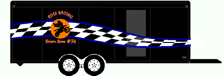 Ross Racing Logo Design and Trailer Graphic Checkered Flag Stripe