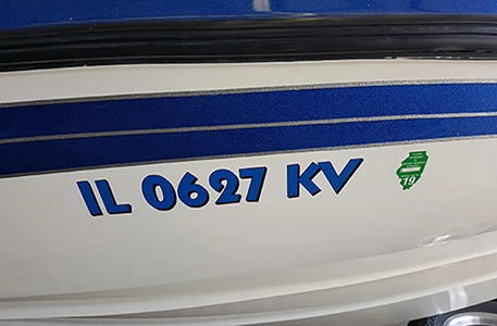 Custom Designed Blue and Black Boat Numbers