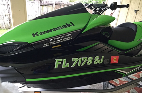 Apple Green with White Highlights Jet Ski Numbers