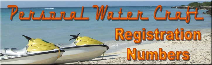 PWC on Beach for Sea Doo Registration Numbers