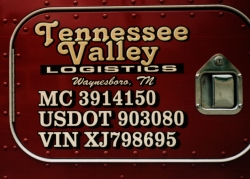 Tennessee Valley Logistics Lettering