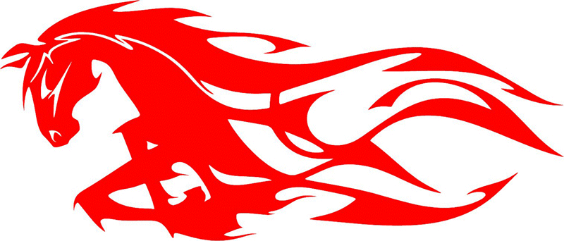 Horse body with Flames Graphic Flame Decal