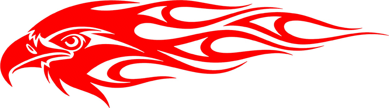 clef_04 Classic Eagle Graphic Flame Decal