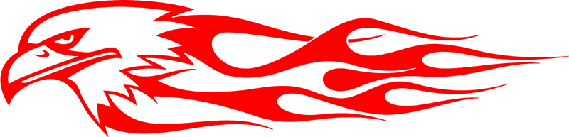 clef_06 Classic Eagle Graphic Flame Decal