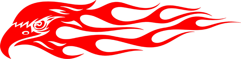 clef_08 Classic Eagle Graphic Flame Decal