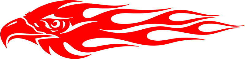 clef_09 Classic Eagle Graphic Flame Decal