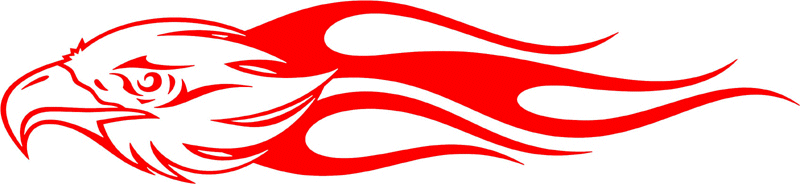 clef_10 Classic Eagle Graphic Flame Decal