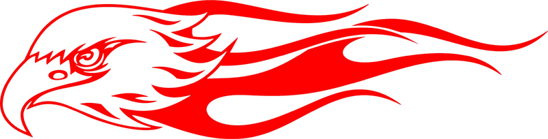 clef_12 Classic Eagle Graphic Flame Decal
