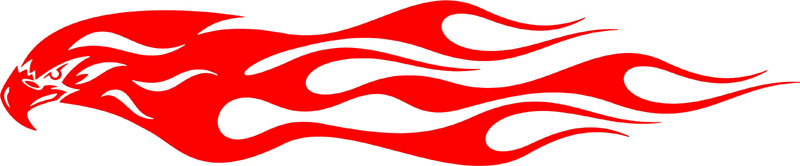clef_15 Classic Eagle Graphic Flame Decal