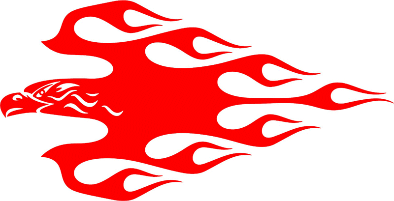 clef_16 Classic Eagle Graphic Flame Decal