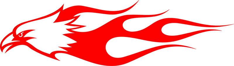 clef_22 Classic Eagle Graphic Flame Decal