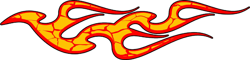 CRACKED_01 Cracked and Distressed Flames Graphic Flame Decal