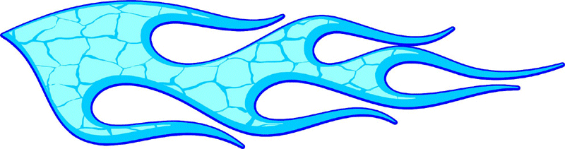 CRACKED_03 Cracked and Distressed Flames Graphic Flame Decal