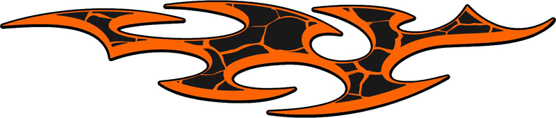 CRACKED_05 Cracked and Distressed Flames Graphic Flame Decal