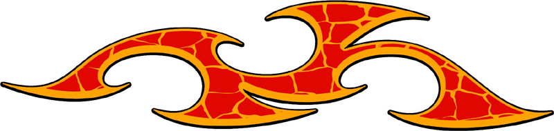 CRACKED_06 Cracked and Distressed Flames Graphic Flame Decal