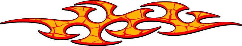 CRACKED_07 Cracked and Distressed Flames Graphic Flame Decal