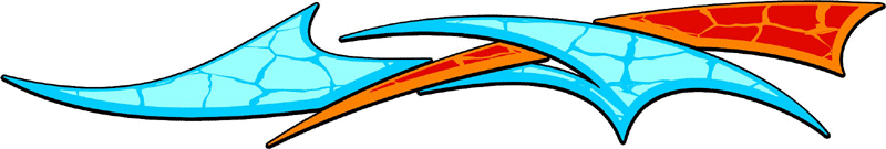 CRACKED_08 Cracked and Distressed Flames Graphic Flame Decal