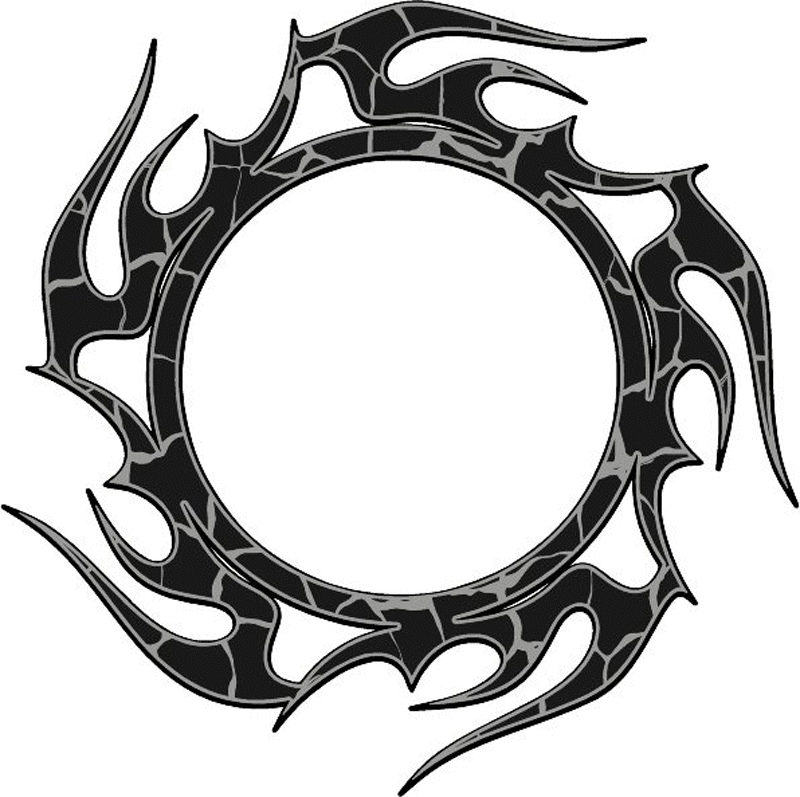 CRACKED_10 Cracked and Distressed Flames Graphic Flame Decal