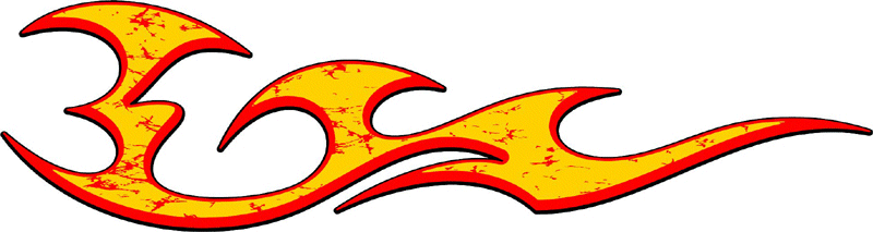 DISTRESSED_02 Cracked and Distressed Flames Graphic Flame Decal