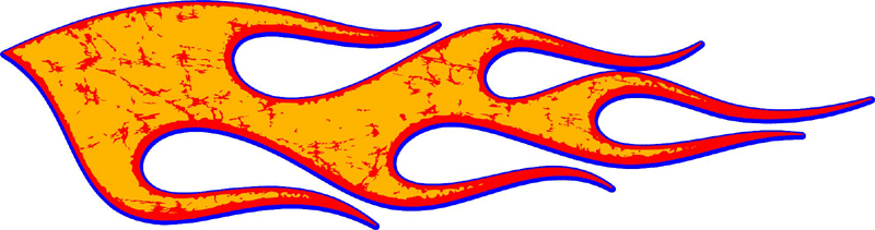 DISTRESSED_03 Cracked and Distressed Flames Graphic Flame Decal