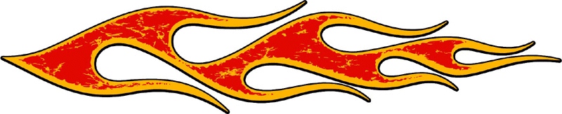 DISTRESSED_04 Cracked and Distressed Flames Graphic Flame Decal