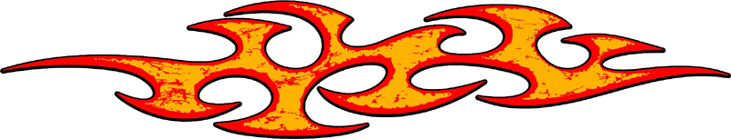 DISTRESSED_07 Cracked and Distressed Flames Graphic Flame Decal