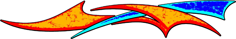 DISTRESSED_08 Cracked and Distressed Flames Graphic Flame Decal