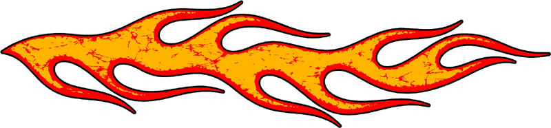 DISTRESSED_09 Cracked and Distressed Flames Graphic Flame Decal