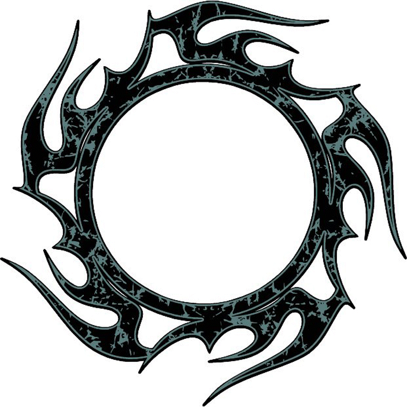 DISTRESSED_10 Cracked and Distressed Flames Graphic Flame Decal