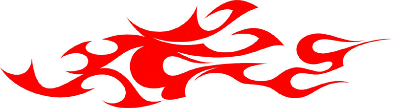 CRAZY_03 Crazy Flames Graphic Flame Decal