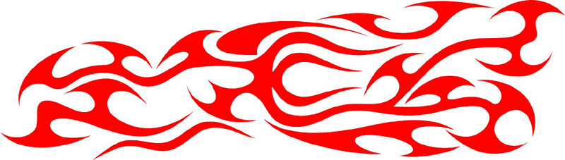 CRAZY_10 Crazy Flames Graphic Flame Decal