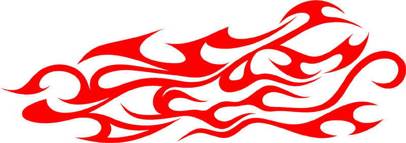 CRAZY_13 Crazy Flames Graphic Flame Decal