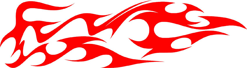 CRAZY_14 Crazy Flames Graphic Flame Decal