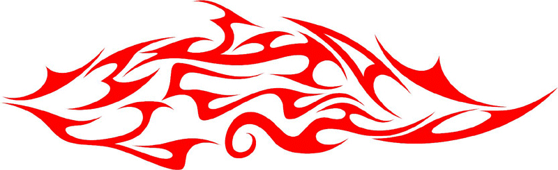 CRAZY_15 Crazy Flames Graphic Flame Decal