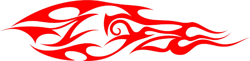 CRAZY_17 Crazy Flames Graphic Flame Decal